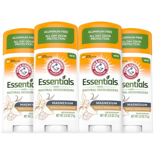 Arm & Hammer Essentials Deodorant Vanilla Sandalwood 4-Pack All-Day Natural Odor Protection