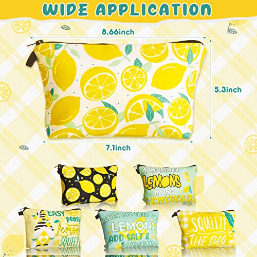 Reginary Lemon Style 6-Piece Waterproof Makeup & Cosmetic Bags Travel Organizer