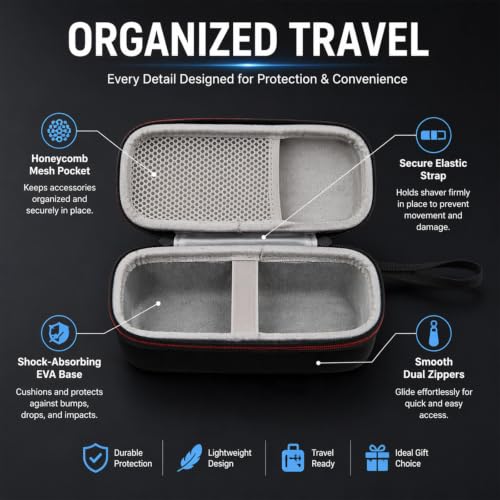 Hard Shell Travel Case for Braun Series 9 Pro, 8, and 7 Electric Shavers