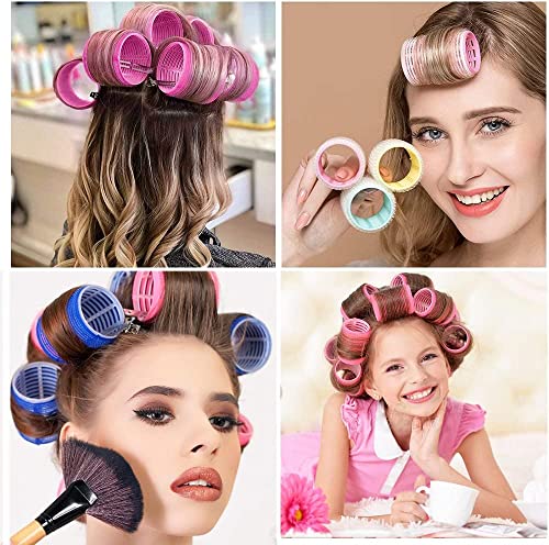 BESSEEK 6XJumbo + 6XLarge Jumbo Hair Rollers Set for Bouncy Curls, Self Grip Curlers for Women