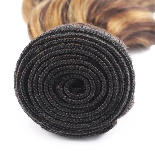 ZHAOXI WIG Jerry Curly Hair Bundles P4/27 8-12 Inch - 3 Pack