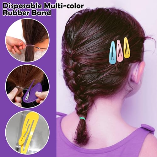 Auroray 32 Colors Small Hair Rubber Bands with 16 Styling Tools, 2000 Pcs Elastic Girl Baby Hair Ties, Mini Bands with Elastic Cutter, Hair Accessories Xmas Stuff for Girls Baby Toddlers Kids