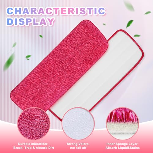 Microfiber Mop Pads for Rubbermaid Reveal Spray Mop - 16.5" (4 Pack)
