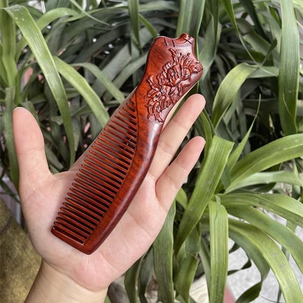 Fair Leaves Handmade Wooden Hair Comb - Anti-Static Detangler for All Ages