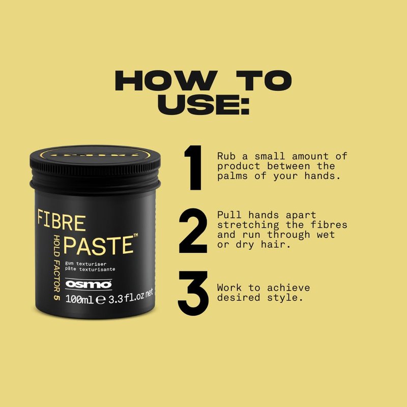 Osmo Fibre Paste Hair Texturiser Barber Moulding Paste Flexible & Firm Hold Vegan 100ml
