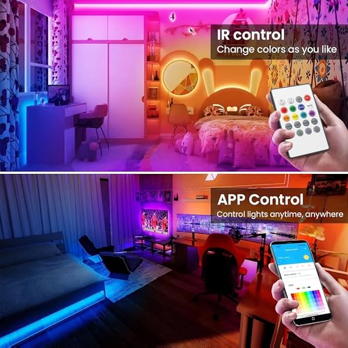 TJOY 16.4FT Smart LED Strip Lights - Alexa & App Control, RGB Music Sync