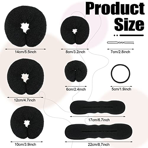 Yinder 34-Piece Hair Bun Maker Set for DIY Updos & Hairstyles, Black