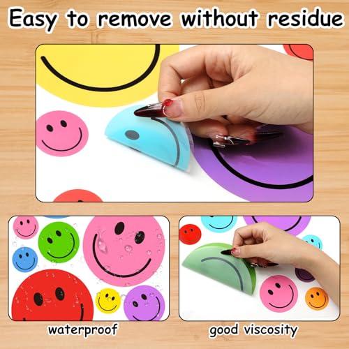 Whaline 8 Sheet Colorful Smile Face Wall Decals for Home & Office