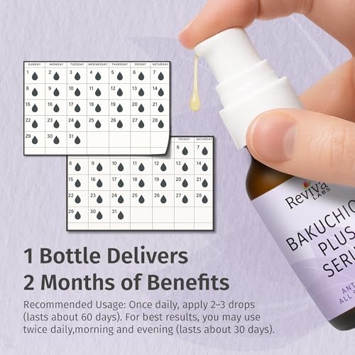 Reviva Labs Bakuchiol Serum 1 fl oz | Natural Retinol Alternative for Radiant Skin