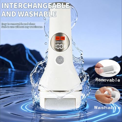 Rechargeable Waterproof Foot Callus Remover Kit with 3 Heads - Pedicure Tool for Home Spa