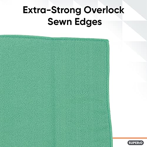 Superio Microfiber Cleaning Cloths, 16-Inch All-Purpose Towels, 4-Pack