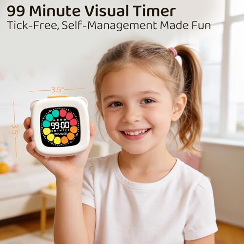 M&G 99-Minute Visual Timer for Kids & Daily Use | Rechargeable Alarm with 3 Sound Modes