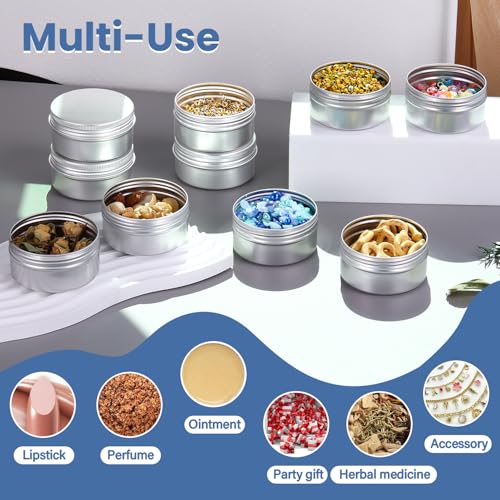 10-Pack 3oz Aluminum Tin Can with Screw Lids for Salves & Balms
