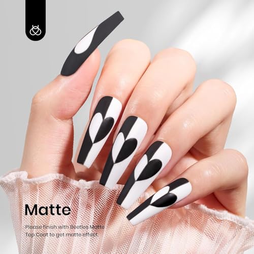 Beetles White Gel Nail Polish Set - 15ml x 2, Long-Lasting UV Cure
