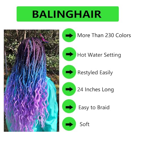 BALINGHAIR 24-Inch Synthetic Braiding Hair Extensions, 3-Pack