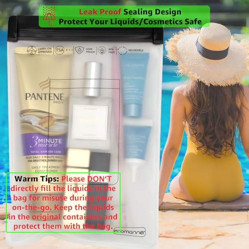 TSA Approved Clear Toiletry Bag Set - 4 Pack Leak-Proof Travel Bags