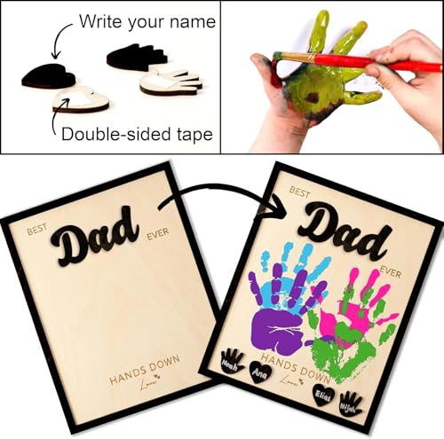 Personalized Best Dad Ever Handprint Art Kit - DIY Father's Day Gift