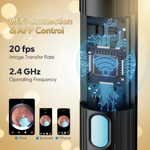 1296P HD Ear Wax Removal Tool with Camera & 8 Accessories