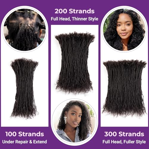 KGRT 10 Inch 0.1cm Sister Locs Human Hair Extensions Curly Tips Handmade Natural Soft
