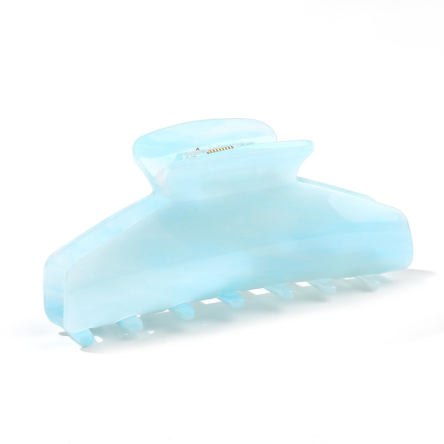 Cloud White Hair Claw Clip - Strong Hold for Thick or Thin Hair | 4.1 Inch Premium PC Material + 2 Black Satin Scrunchies