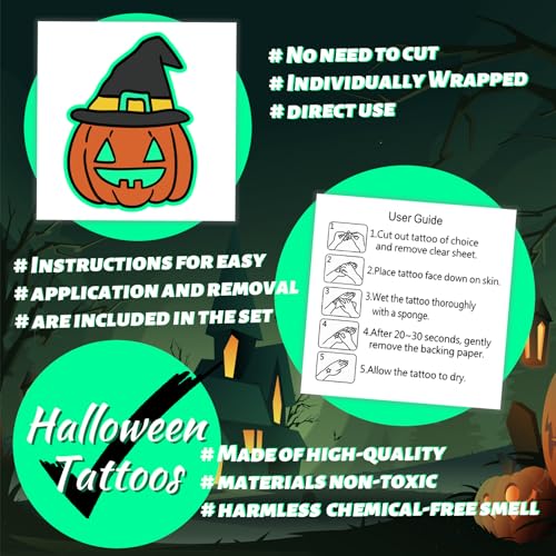 Winthrop 120 Pcs Glow in the Dark Halloween Temporary Tattoos for Kids - Spooky & Cute Designs