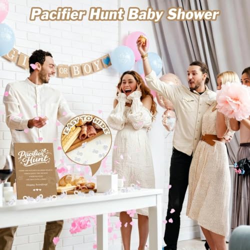 61-Piece Baby Shower Pacifier Hunt Game Set with Wooden Sign