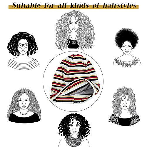 Adjustable Satin Lined Sleep Cap for Dreadlocks & Curly Hair - One Size, Multicolor
