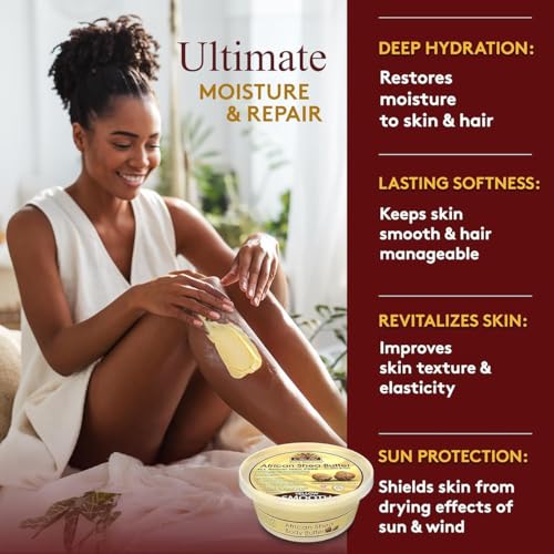 OKAY Pure Naturals Yellow Shea Butter - 100% Raw Moisturizer for Face & Body, 7.5 Oz