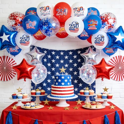32-Pack 4th of July Balloons - USA Patriotic Decorations