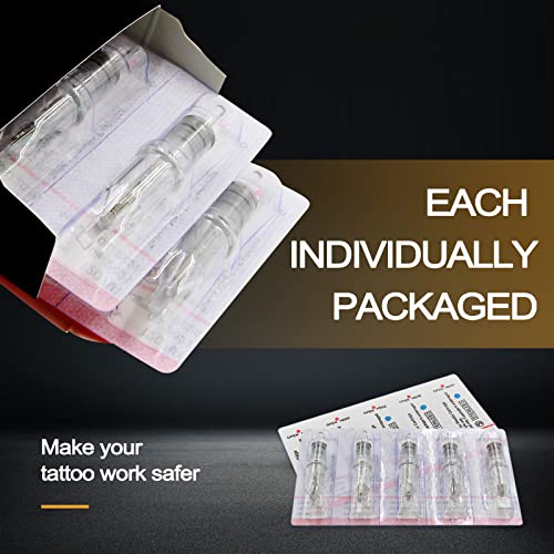 Yuelong 40pcs Mixed Round Liner Shader Magnum Tattoo Cartridge Needles - Standard Size Variants RL RS RM