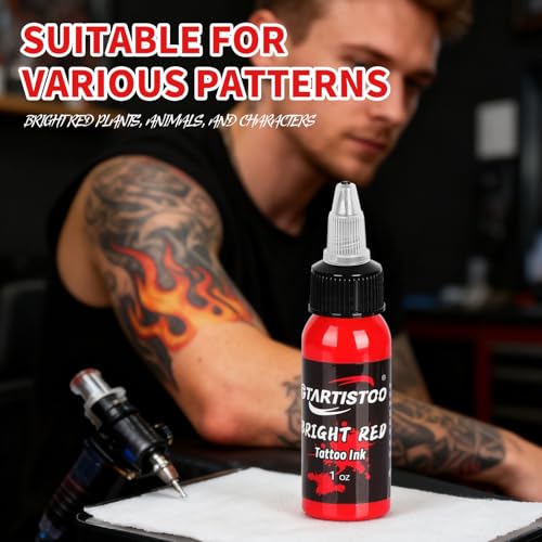 Professional Bright Red Tattoo Ink 1oz | Vegan-Friendly Pigment