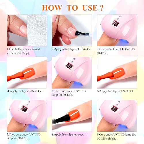 Meet Across 12-Color Neon Gel Nail Polish Set UV LED Soak Off Manicure