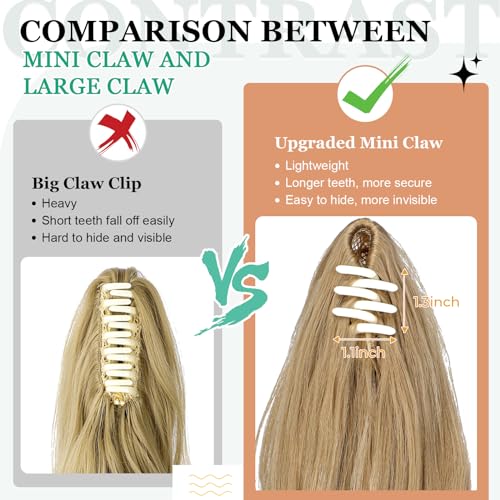18-inch Curly Wavy Synthetic Ponytail Extension with Claw Clip - Natural Look, Ash Blonde