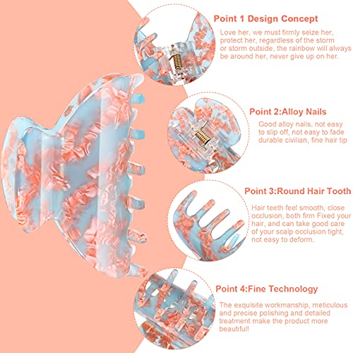 WILLBOND 6 Pcs Medium Hair Claw Clips for Thin Hair Women - Cute Patterns (Variation: Cute Patterns)