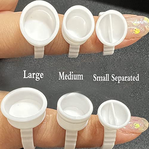 100 Disposable Tattoo Ink Rings - Adjustable Glue Holders for Makeup