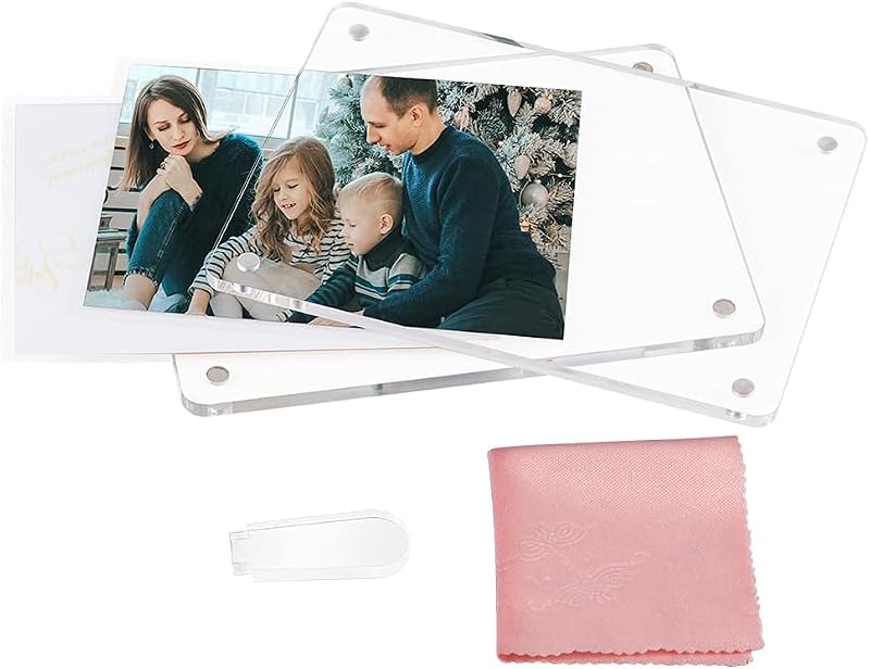 ECOSEAO Minimalist Acrylic Photo Frame 6x8 - Horizontal & Vertical Display