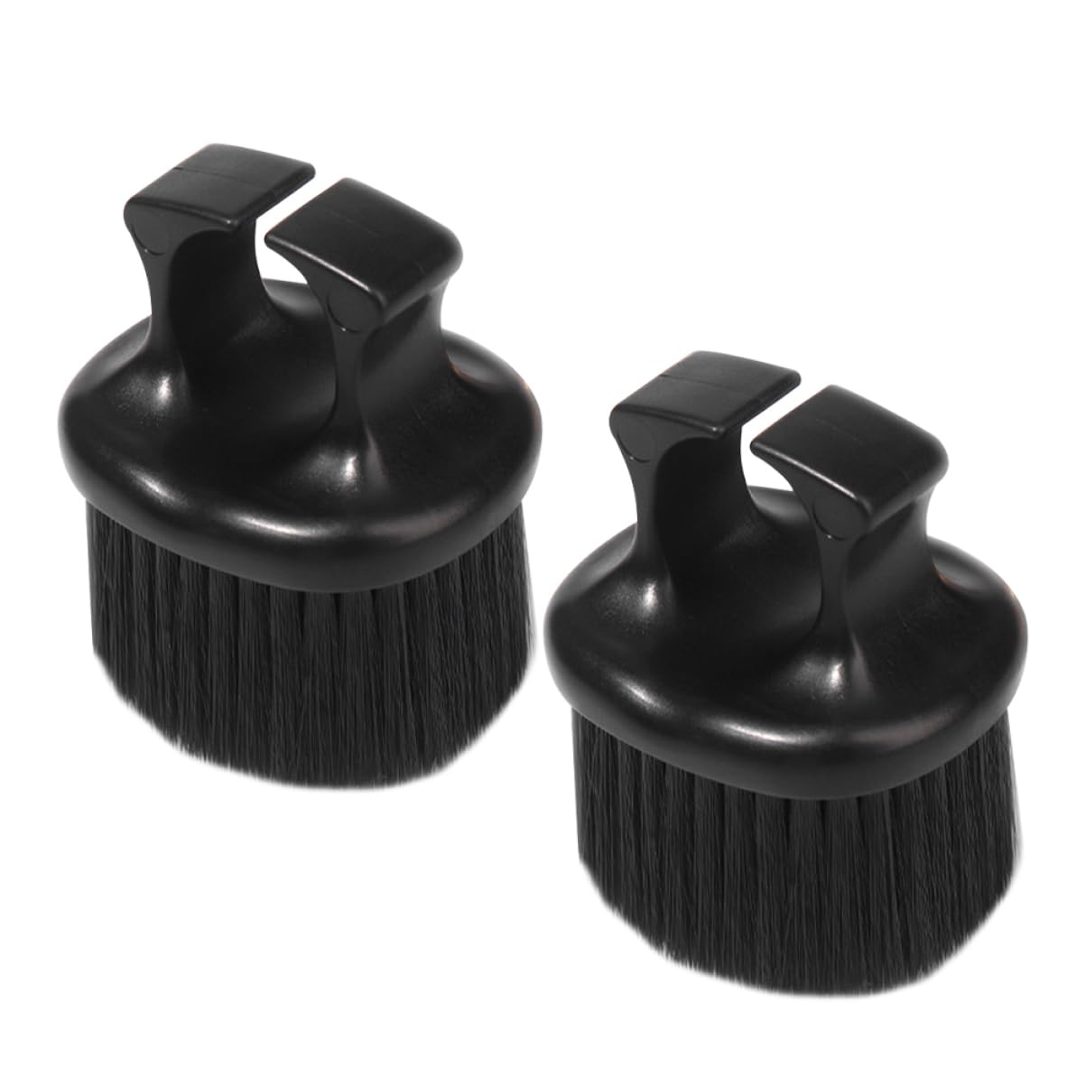 MUSISALY 2 Pcs Beard Grooming Brushes for Men Retro Knuckle Barber Brush Set with Nylon Bristles for Hair Styling and Razor Cleaning