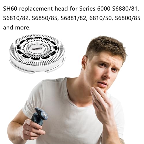 6-Pack Silver SH60 Replacement Heads for Philips Norelco 6000