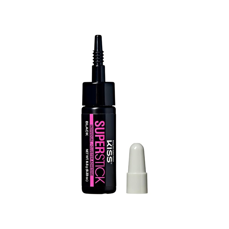 Kiss Individual Lash Cluster Adhesive - Gentle Waterproof Formula with Cactus & Witch Hazel | 7-Day Hold, 6.5g Black