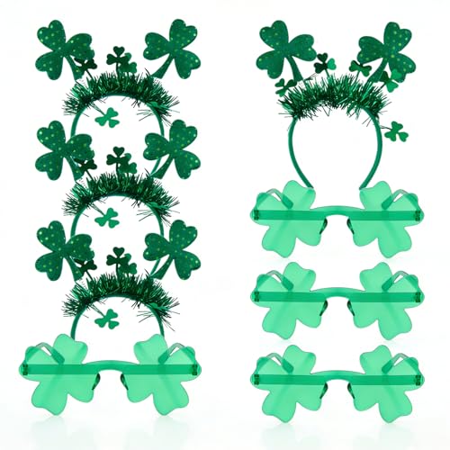 St. Patrick's Day Headbands & Sunglasses Set - 8 Pack Green