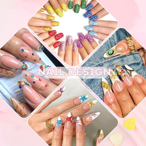 Mini Colorful Glass Nail Rhinestones - 4200Pcs Small Gems for Nails & Crafts - BELLEBOOST