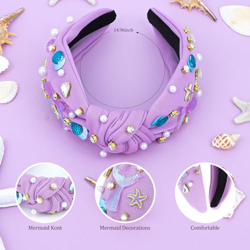YARIEW Purple Mermaid Knotted Headband - Hair Accessories for Women & Girls