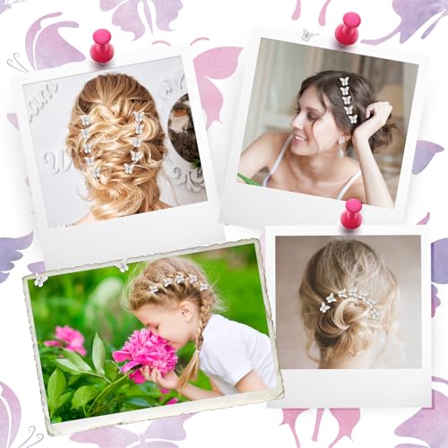 Ouligay 12pcs Mini Butterfly Hair Clips - Colorful Hair Claws