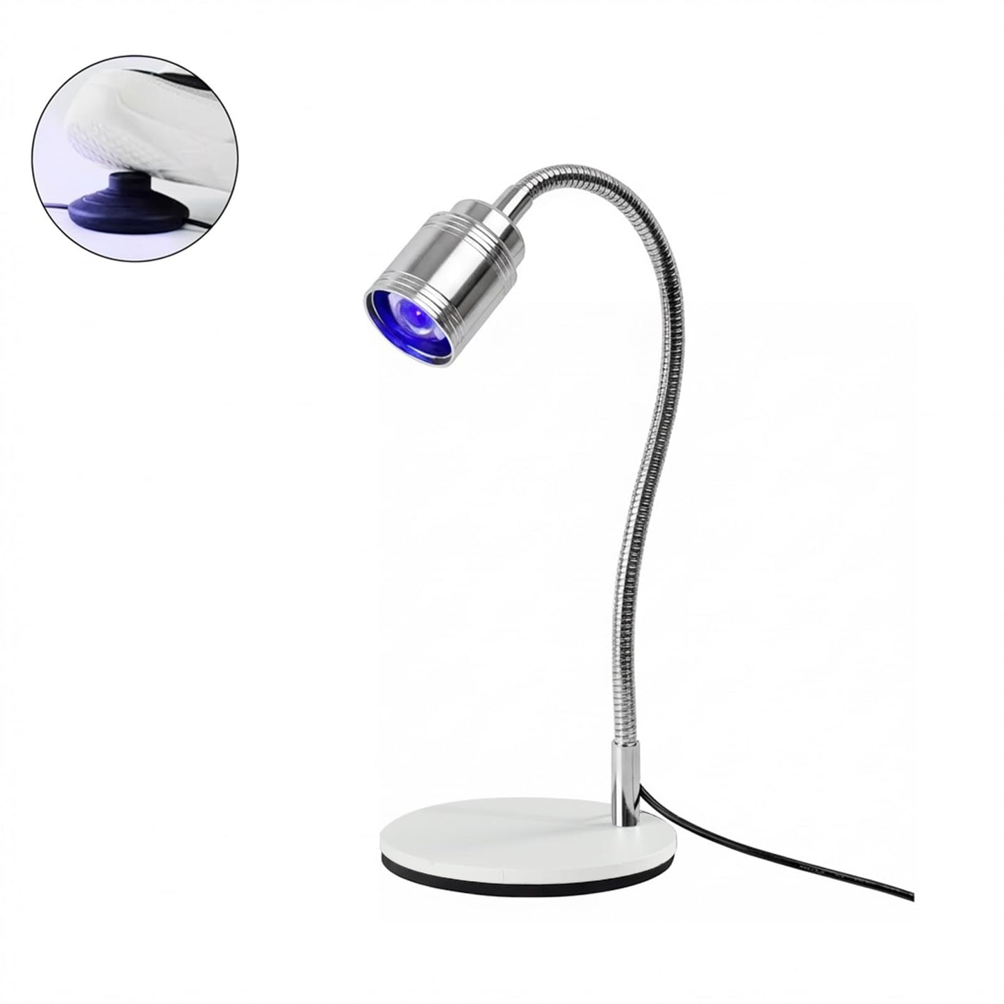 vettsy Professional Hands-Free UV LED Nail Lamp with Foot Pedal Switch - 360 Flexible Gooseneck Flash Cure Light for Nail Extensions, 3D Nail Art & Tip Application - Heavy Duty Base, USB Powered
