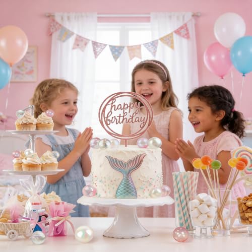 61PCS Bubble Ball Cake Toppers for Birthday & Wedding Decor