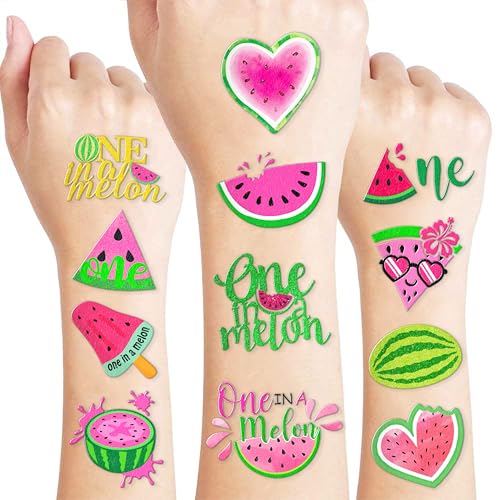 Watermelon Temporary Tattoos - 60 PCS in 5 Sheets for Kids' Parties