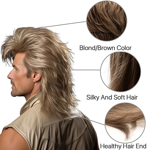 Blonde Mullet Wig for Men | Rockstar Style, 20 Inch