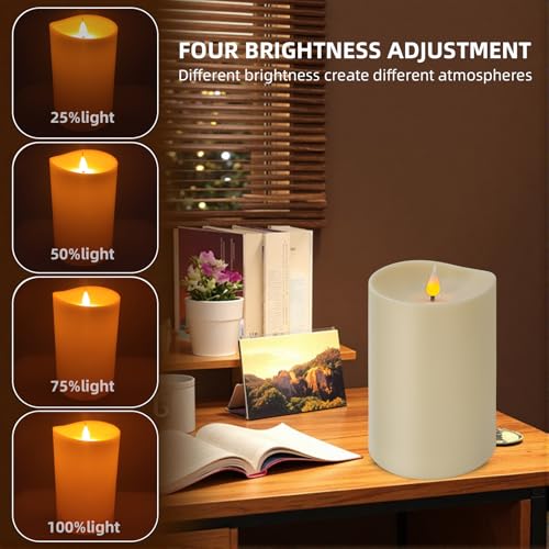 Flameless LED Candle with Remote Control - 4x6 Inch Ivory Pillar