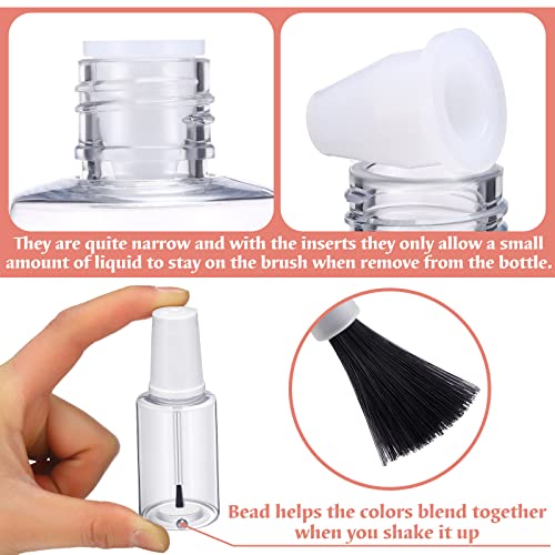 Irenare 20ml Refillable Nail Polish Bottles with Brush & Marble Insert, Pack of 10