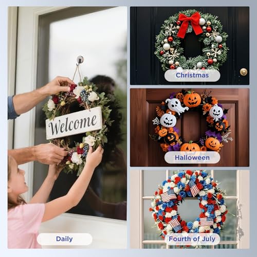 OUTXE Wreath Hanger - Upgraded Suction Cup Hook for All Seasons (2-Pack)